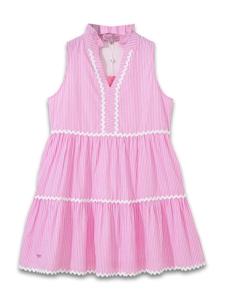 Youth Pink Stripe Coastal Prep Dress