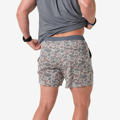 Classic Deer Camo with Grey Liner Athletic Shorts