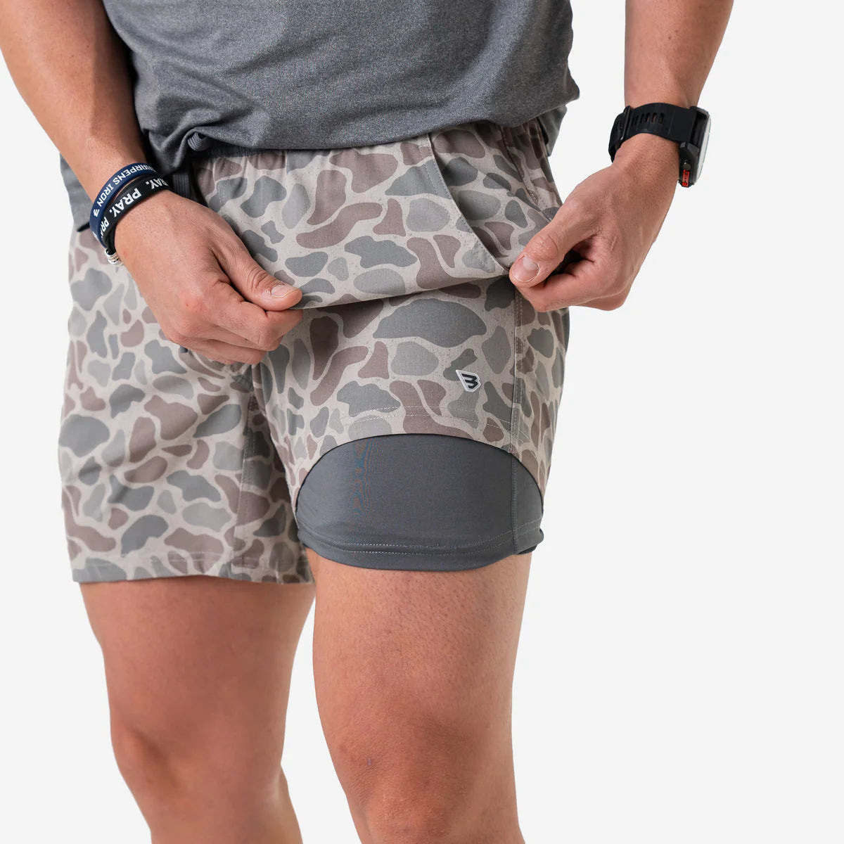 Classic Deer Camo with Grey Liner Athletic Shorts