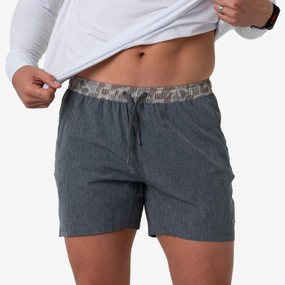 Grizzly Grey with Classic Deer Camo Liner Athletic Shorts