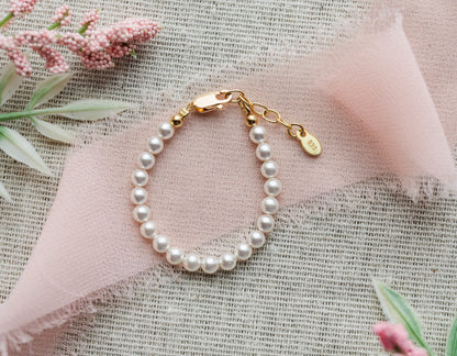 Audrey - 14K Gold-Plated Pearl Bracelet