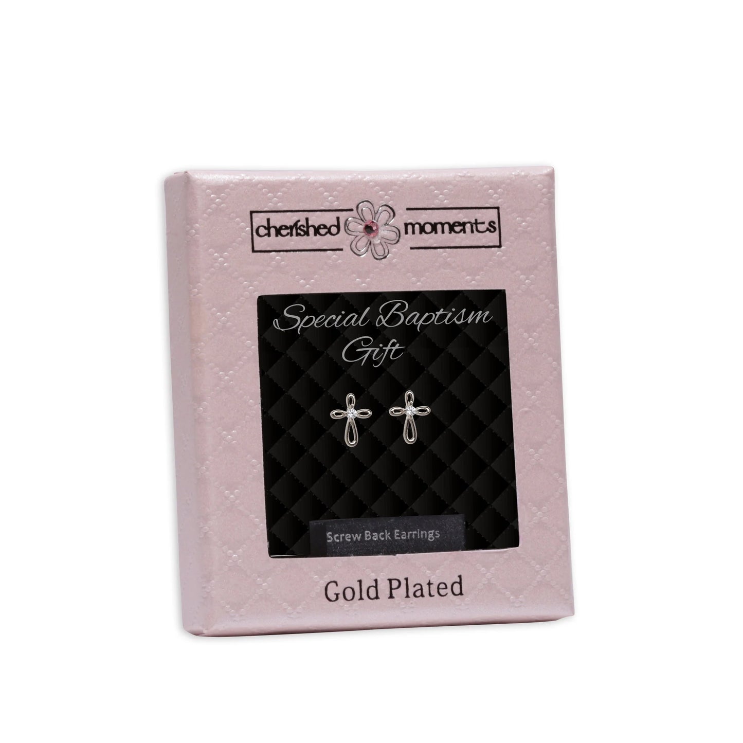 Sterling Silver Baptism Cross Earrings