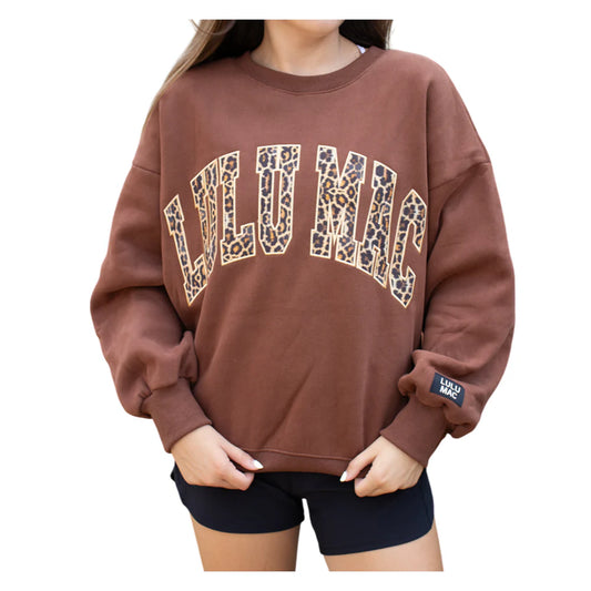 Lulu Mac Brown Leopard Monogram Sweatshirt
