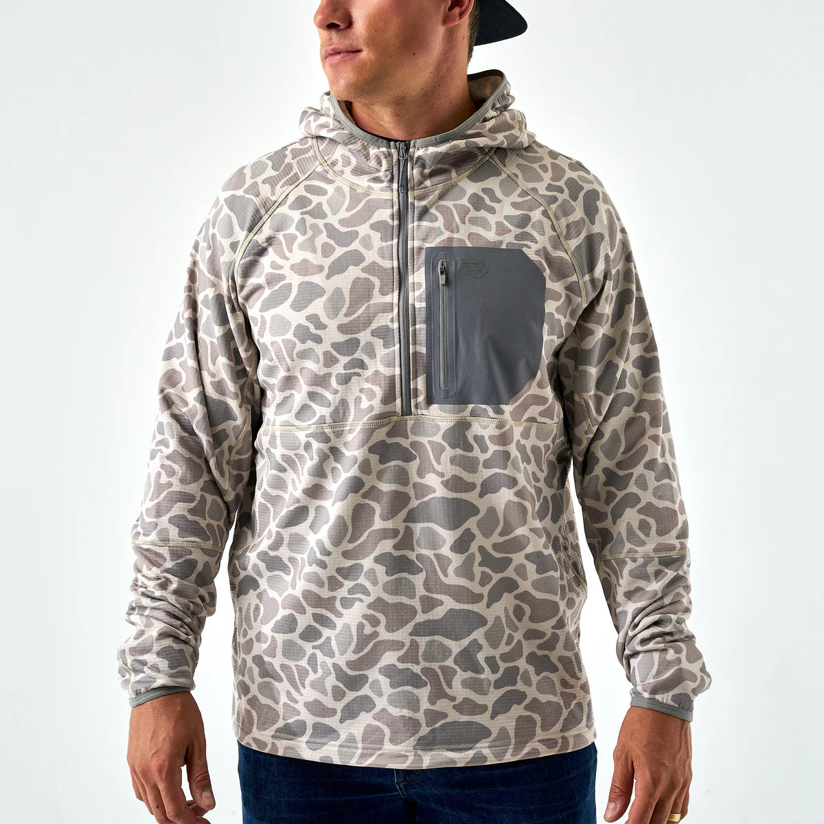 Classic Deer Camo Blaze Tech Quarter Zip