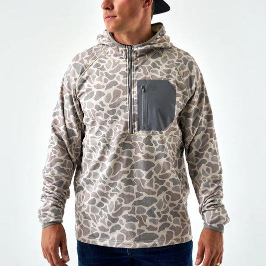 Classic Deer Camo Blaze Tech Quarter Zip