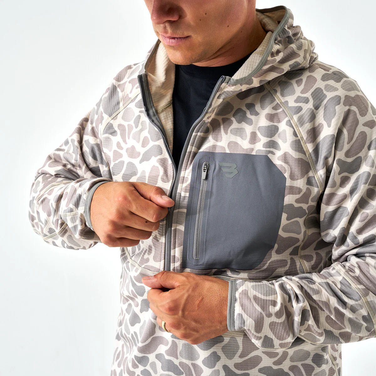 Classic Deer Camo Blaze Tech Quarter Zip