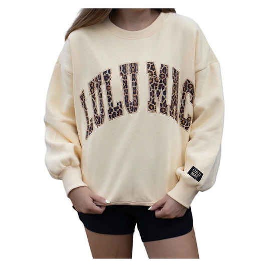 Lulu Mac Butter Leopard Monogram Sweatshirt