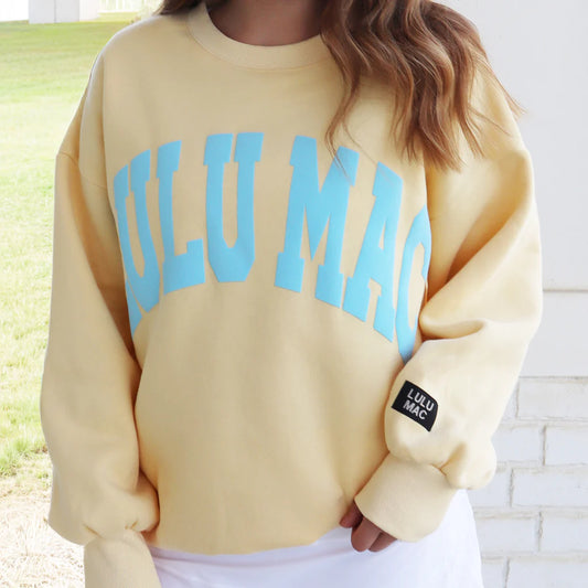 Lulu Mac Butter & Light Blue Puff Sweatshirt