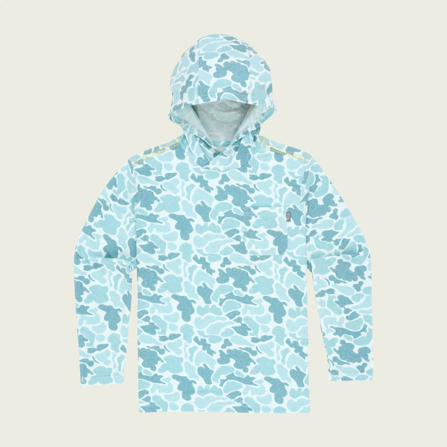 Youth Teal Camo Buxton Tech Hoodie