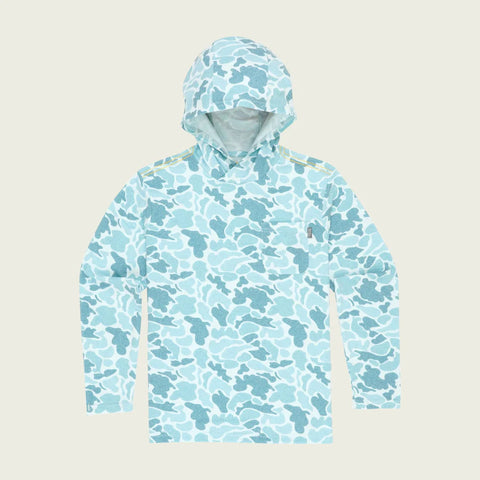 Youth Teal Camo Buxton Tech Hoodie