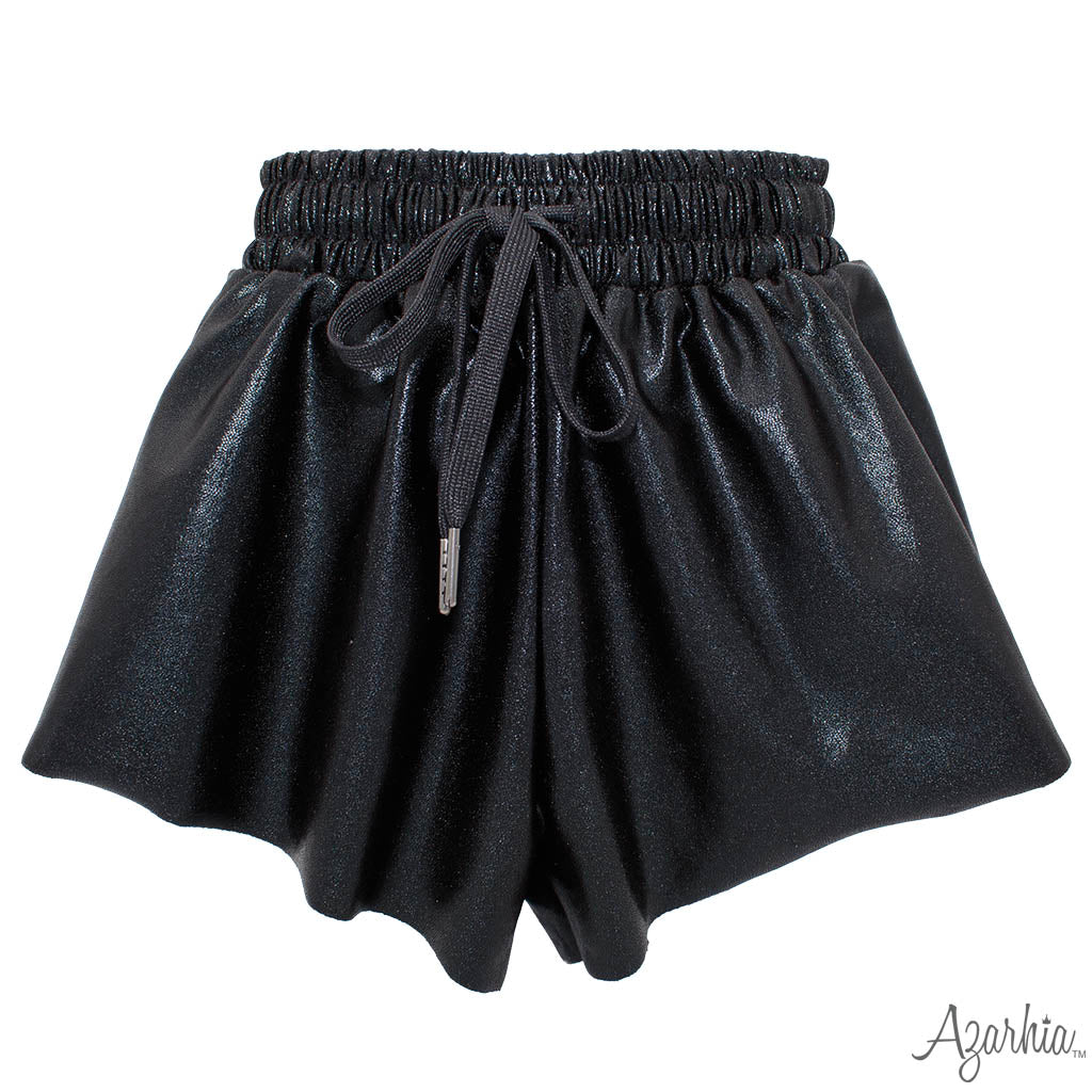Youth Shimmer Black Butterfly Shorts