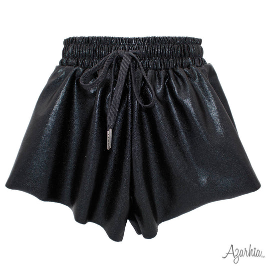 Youth Shimmer Black Butterfly Shorts