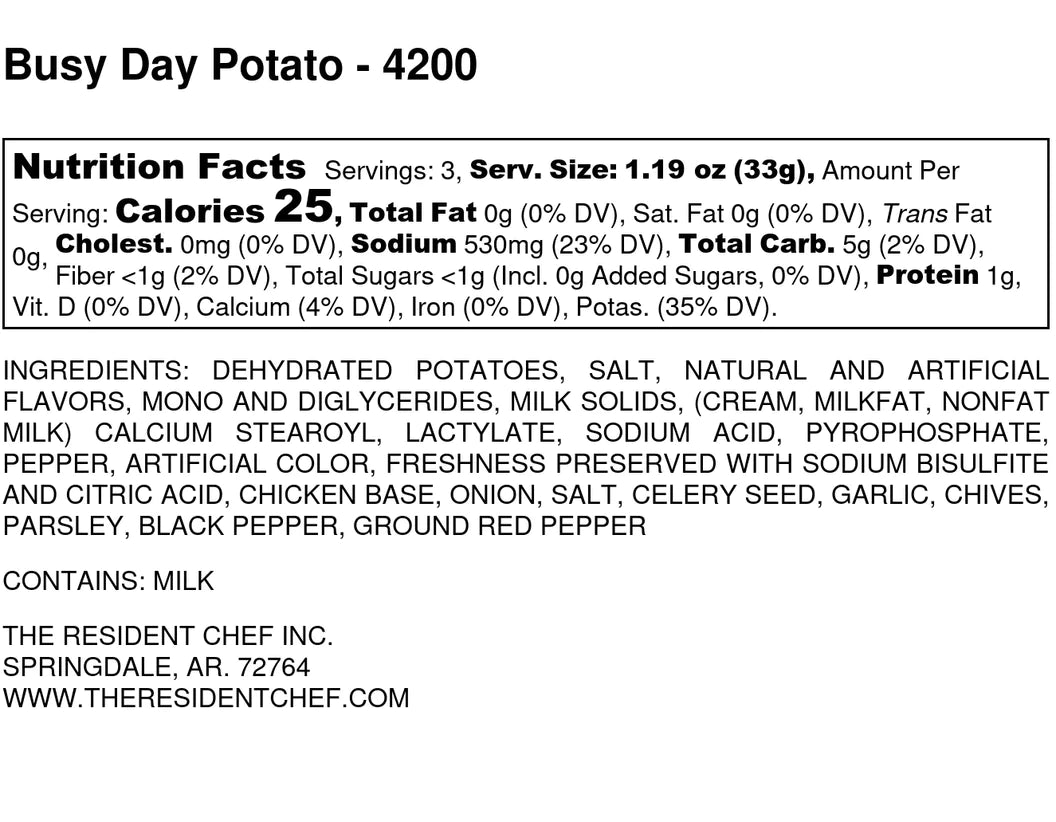 Busy day potato soup