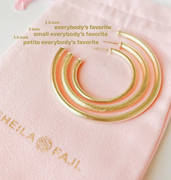 Small Everybody's Favorite Hoops - Brushed Gold