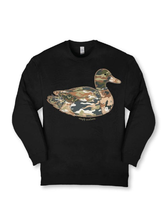 Black Camo Patch Duck Sweatshirt