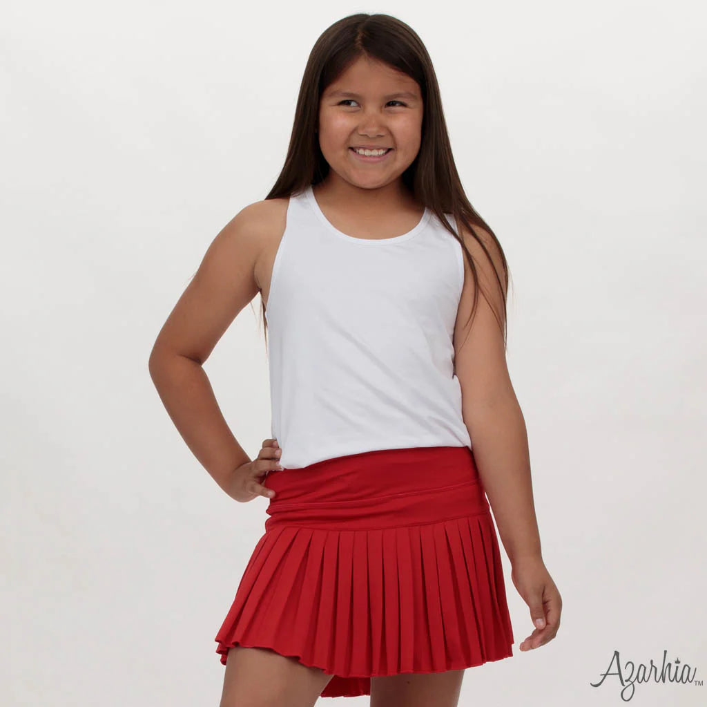 Youth Red Mini Pleated Skort
