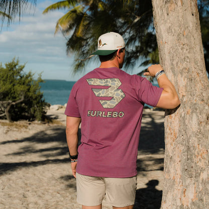 Heather Wine Flying B Short Sleeve Tee