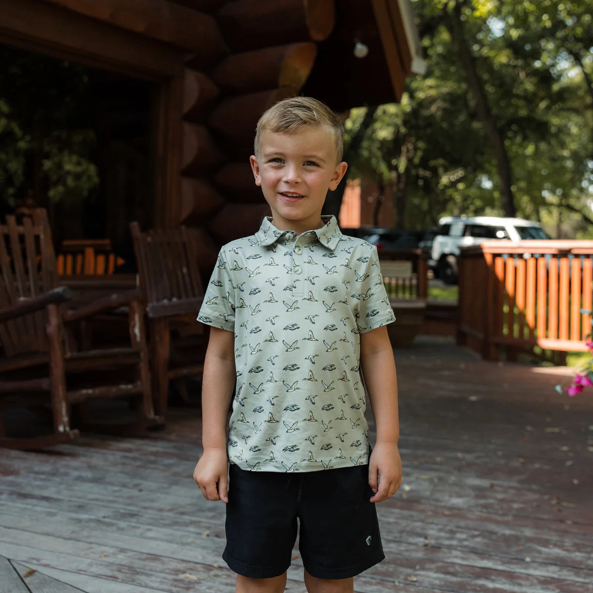 Youth Green Flying Ducks Performance Polo