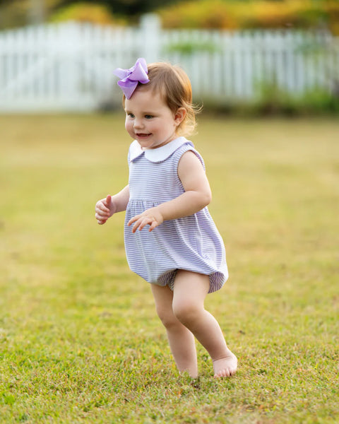 Lavender Stripe Charlotte Sleeveless Bubble