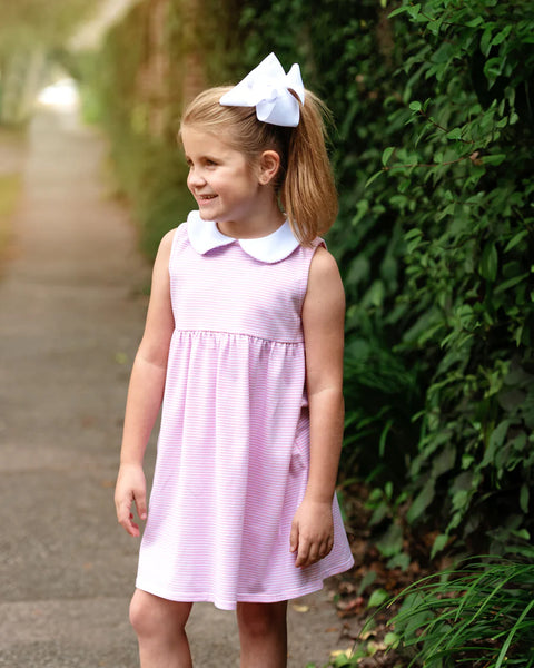 Light Pink Stripe Charlotte Sleeveless Dress