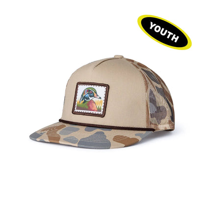 Youth Camo Wood Duck Stamp Cap