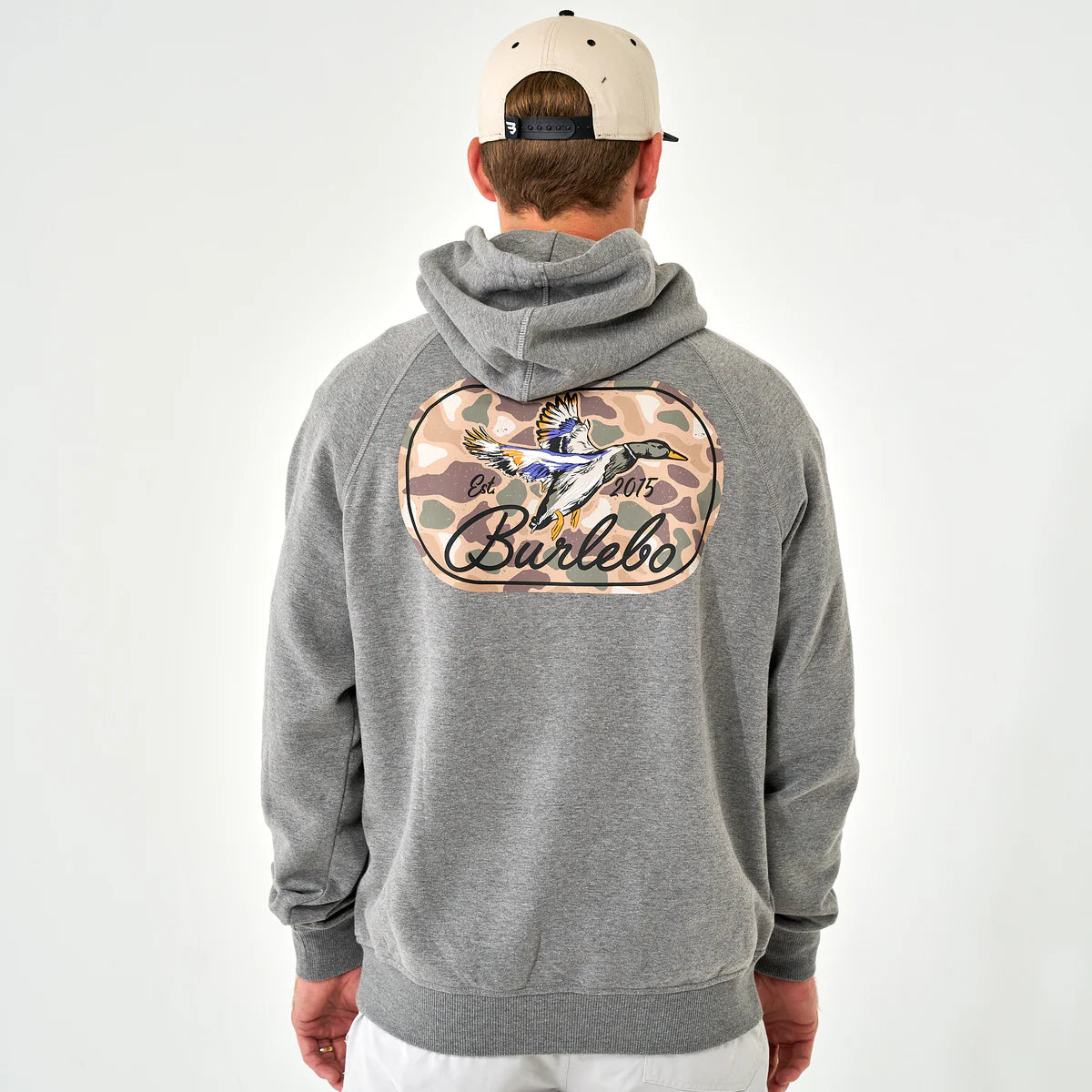 Dark Heather Grey Ducks Flying In Fleece Hoodie