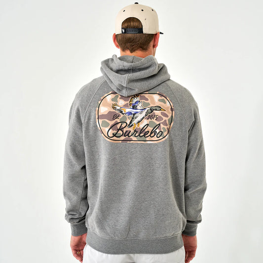 Dark Heather Grey Ducks Flying In Fleece Hoodie