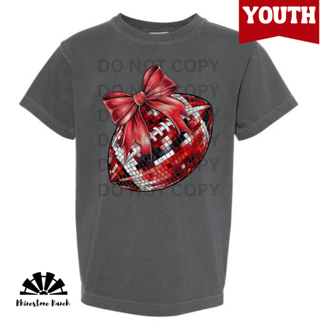 Youth Pepper Red & Black Disco Football Tee