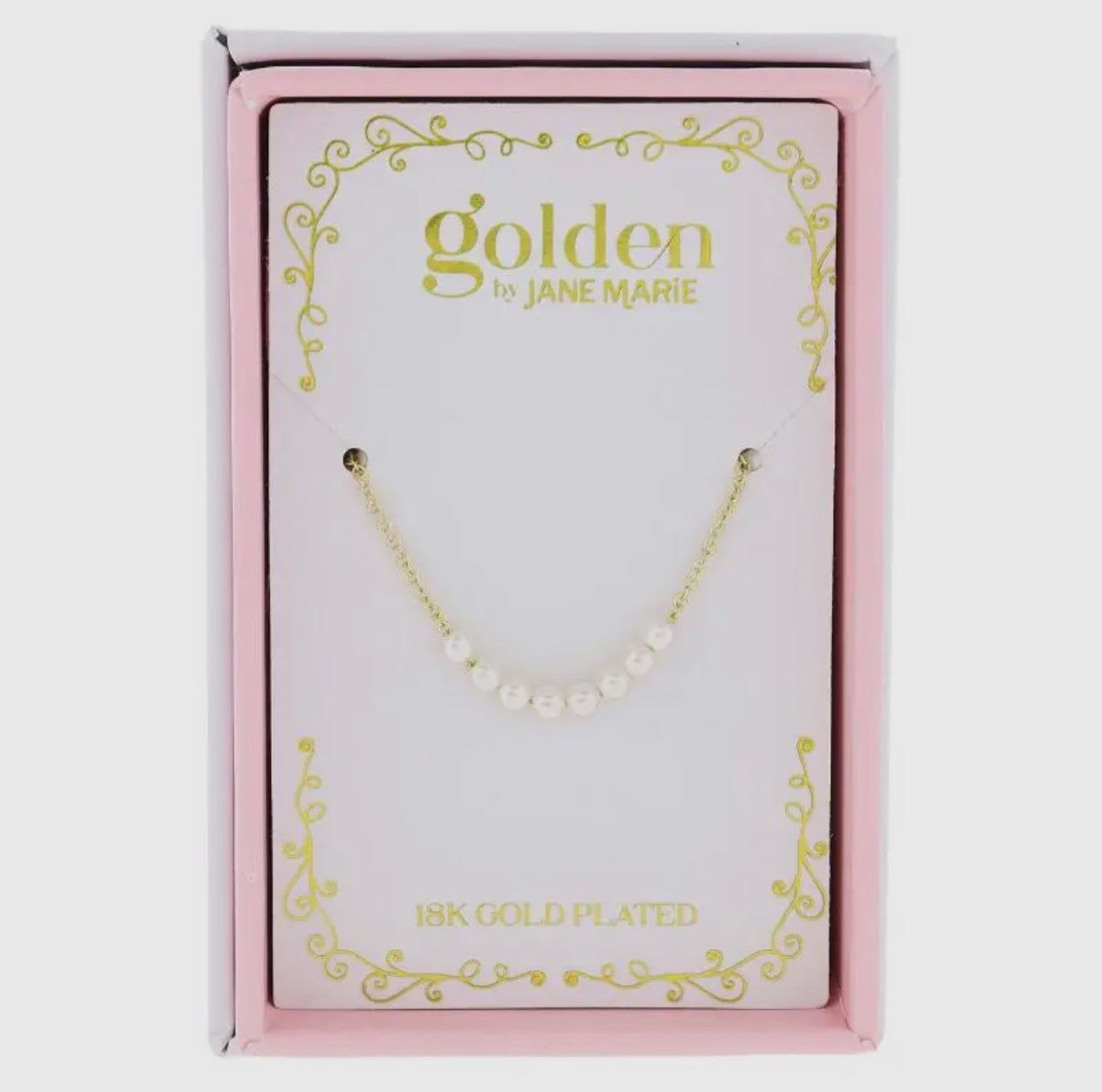 Kids 18K Gold Plated Mini Pearl Beaded Portion Necklace