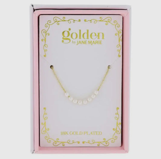 Kids 18K Gold Plated Mini Pearl Beaded Portion Necklace