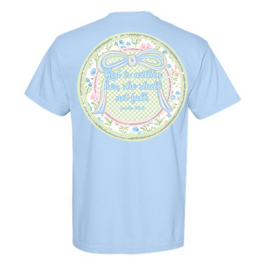 Hydrangea Psalm 46:5 Pocket Tee