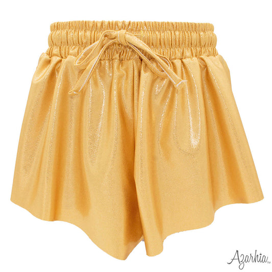 Youth Shimmer Gold Butterfly Shorts