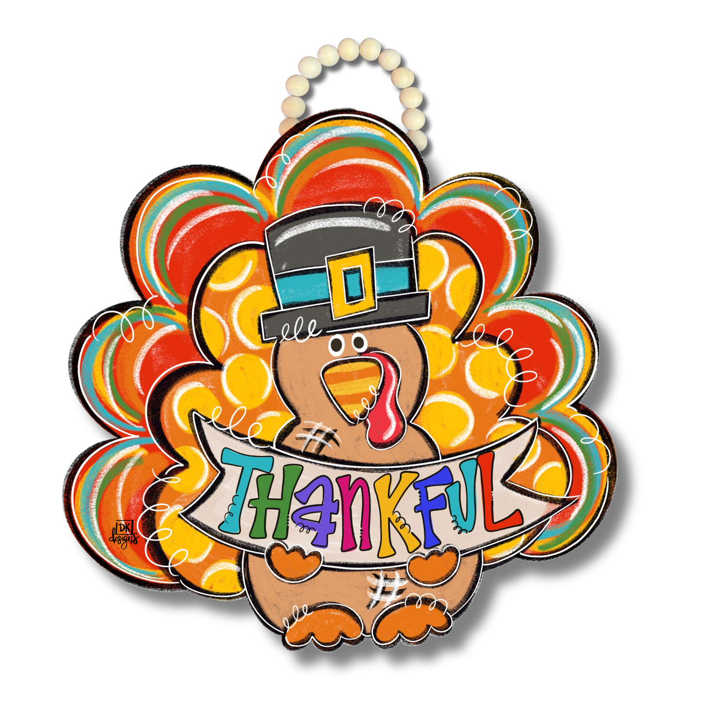 Thankful Turkey Door Hanger by DK Designs Georgia