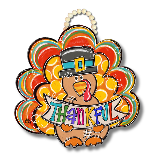 Thankful Turkey Door Hanger by DK Designs Georgia