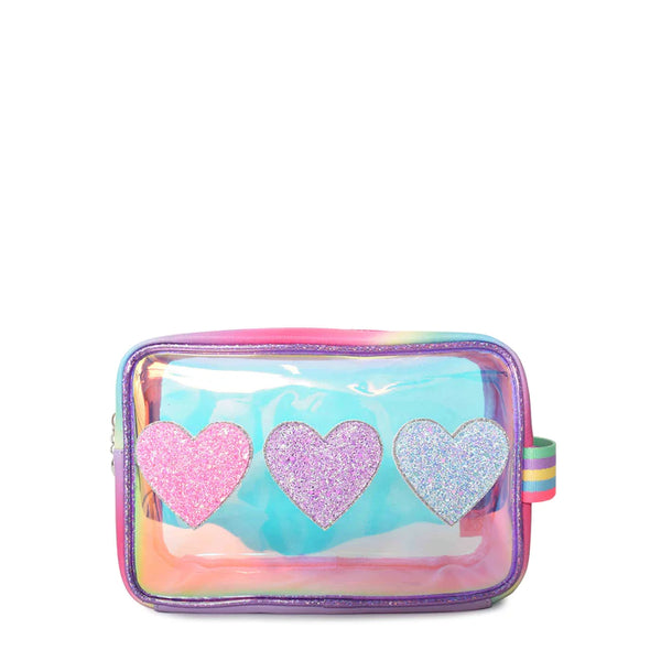 Orchid Clear Glazed Heart Pouch