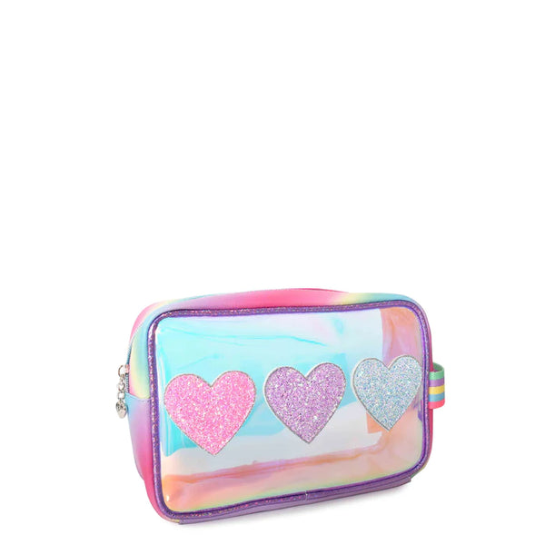 Orchid Clear Glazed Heart Pouch