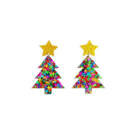 Mini Multi Christmas Tree Earrings