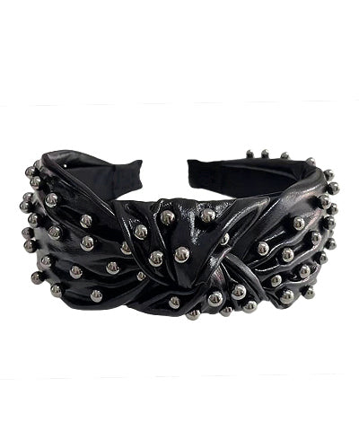 Metallic Black Color Bead Knot Headband