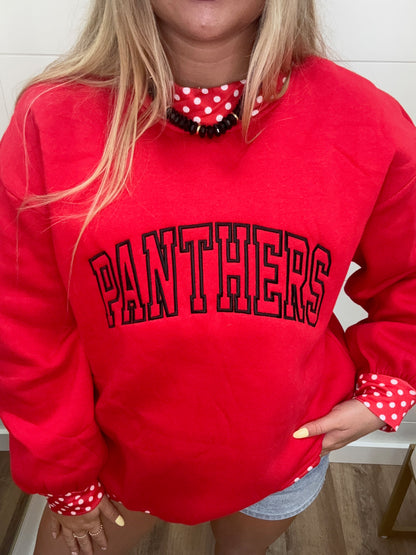 Red Polka Dot Panthers Mockneck
