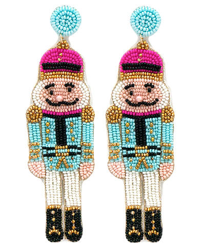 Fuchsia Multi Christmas Nutcracker Earrings