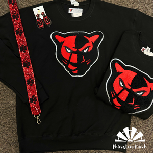 Panther Head Chenille Patch Sweatshirt
