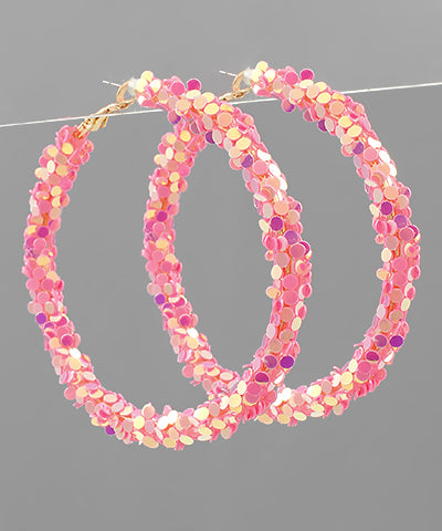 Pink Kacie Hoop Earrings