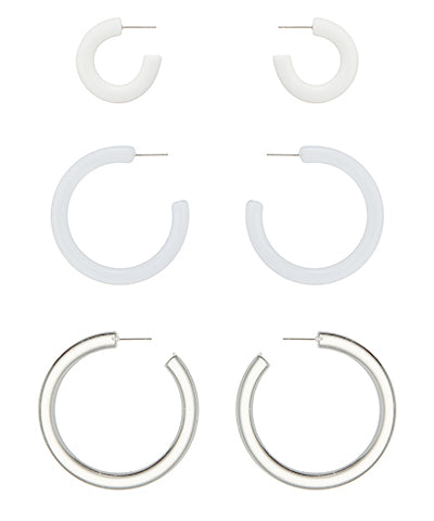 White Acrylic Hoops