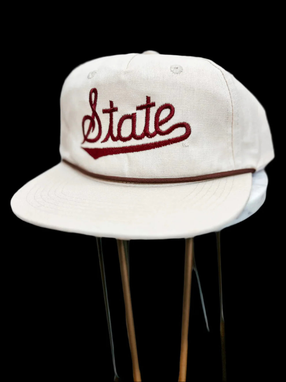 Cream State Script Rope Cap