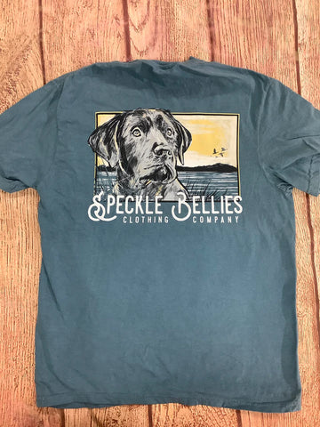 Youth Ice Blue Speckle Bellies Lake Lab Short Sleeve