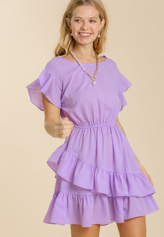Lavender Maggie Ruffle Dress