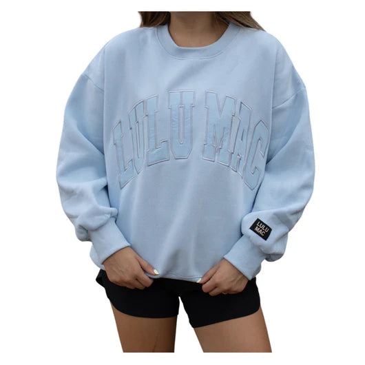 Lulu Mac Light Blue Monogram Sweatshirt