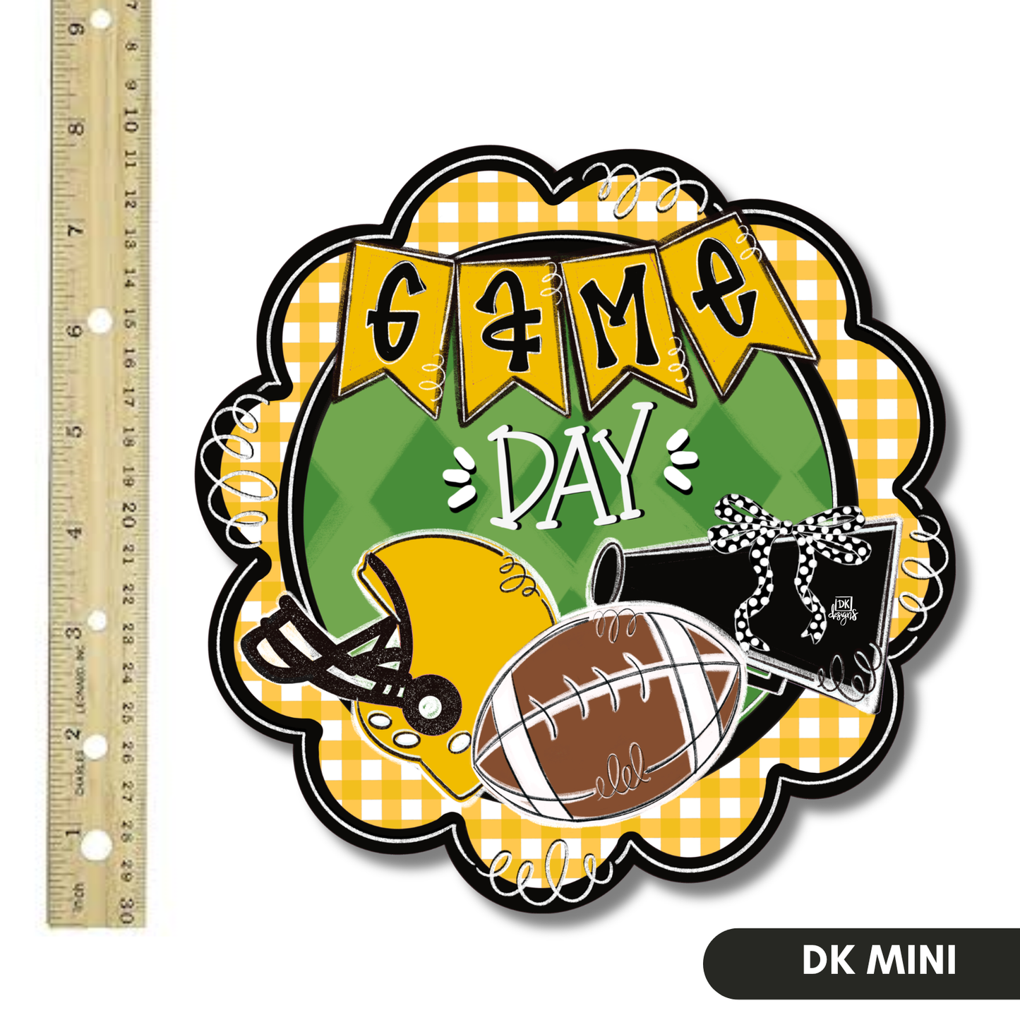 Yellow Gold and Black Game Day Scallop Mini by DK Designs Georgia