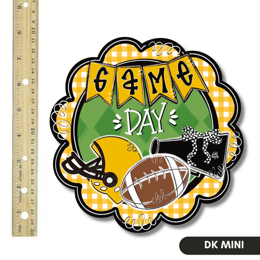 Yellow Gold and Black Game Day Scallop Mini by DK Designs Georgia