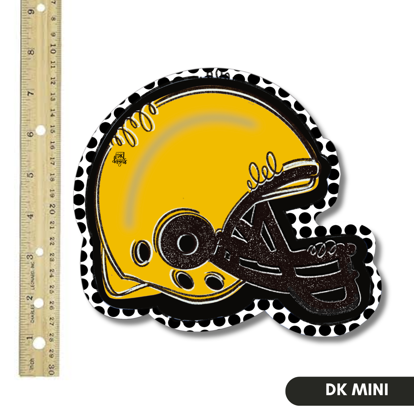 Yellow Gold and Black FB Helmet Mini by DK Designs Georgia